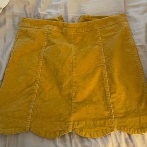 Altar’d state yellow corduroy mini skirt